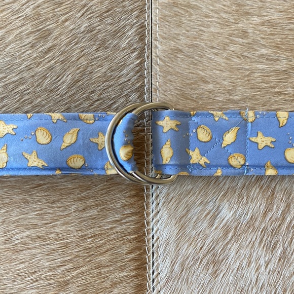 100% Silk Starfish and Seashell D-Buckle Belt. Size Large - Picture 7 of 7